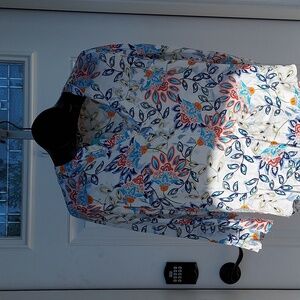 NWT Daniel Rainn Lightweight Spring Print Button Tab Sleeve Hi/Low Hem Size Sm